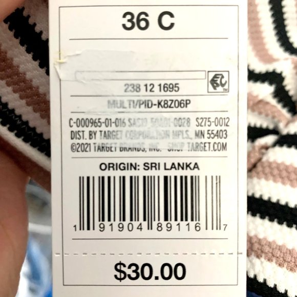 Shade & Shore Halter Striped Pique Light Lift String Bikini Top 32B 34B 36C 36DD - Picture 8 of 11